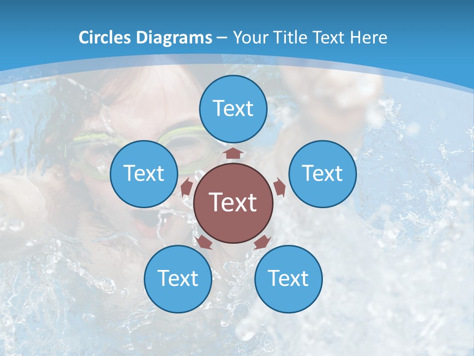 A Young Girl Swimming In A Pool With Goggles On PowerPoint Template