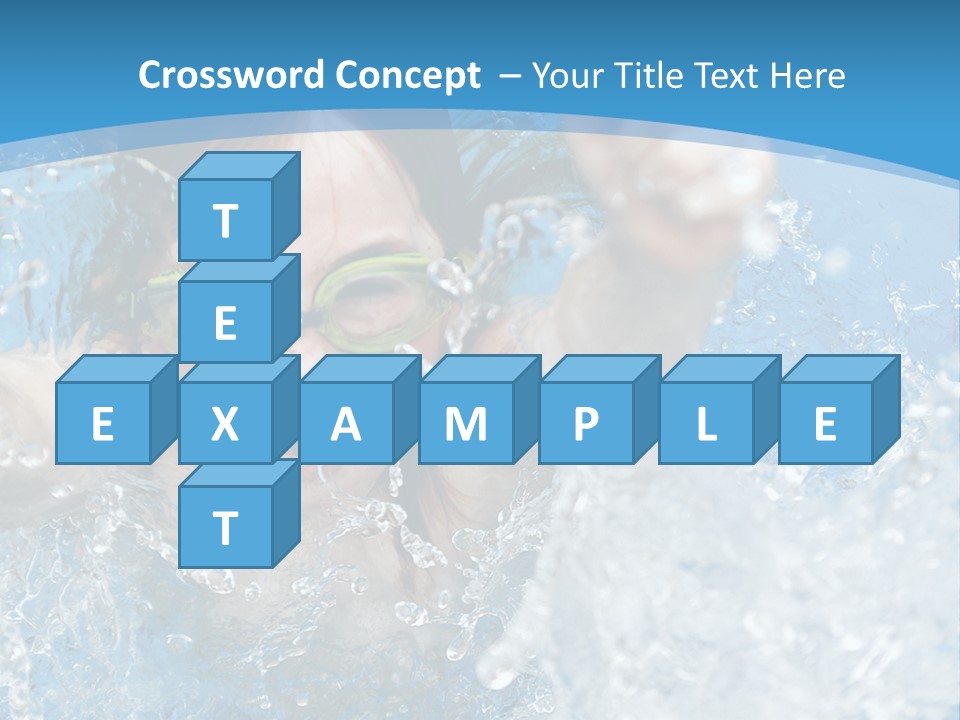 A Young Girl Swimming In A Pool With Goggles On PowerPoint Template