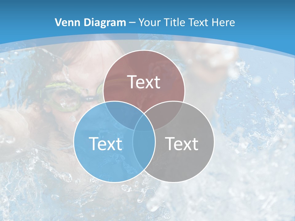 A Young Girl Swimming In A Pool With Goggles On PowerPoint Template