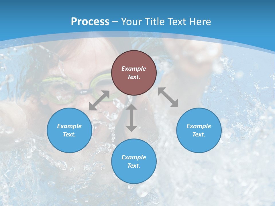 A Young Girl Swimming In A Pool With Goggles On PowerPoint Template