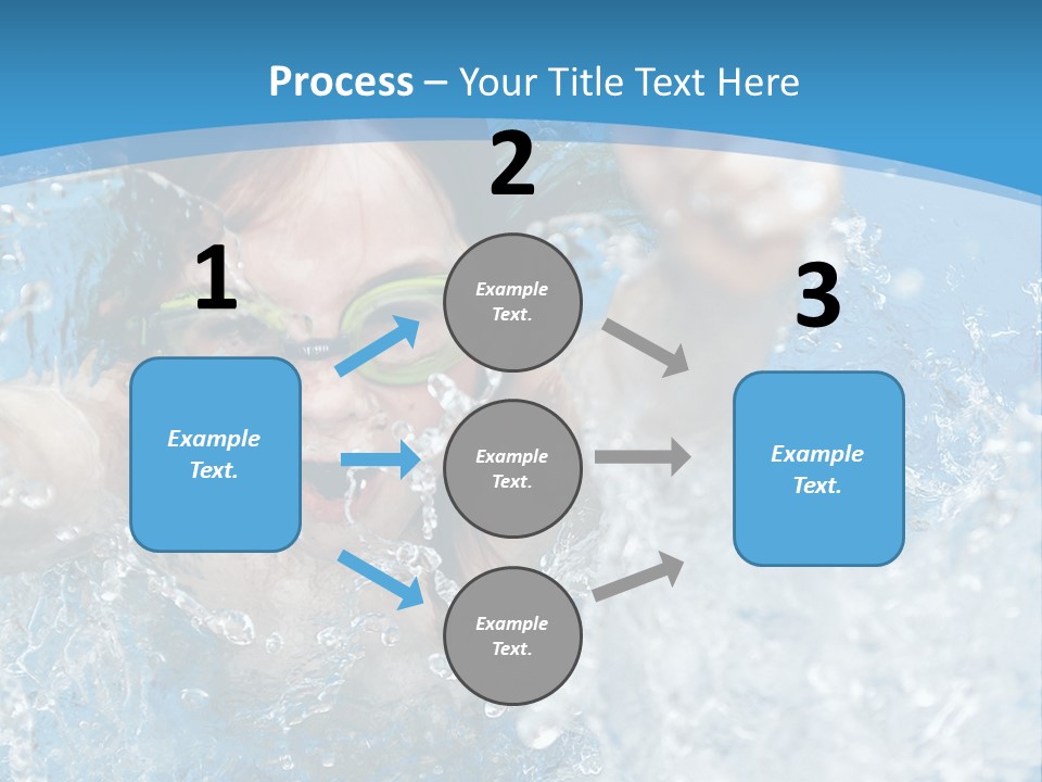 A Young Girl Swimming In A Pool With Goggles On PowerPoint Template