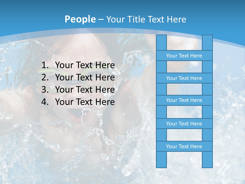 A Young Girl Swimming In A Pool With Goggles On PowerPoint Template