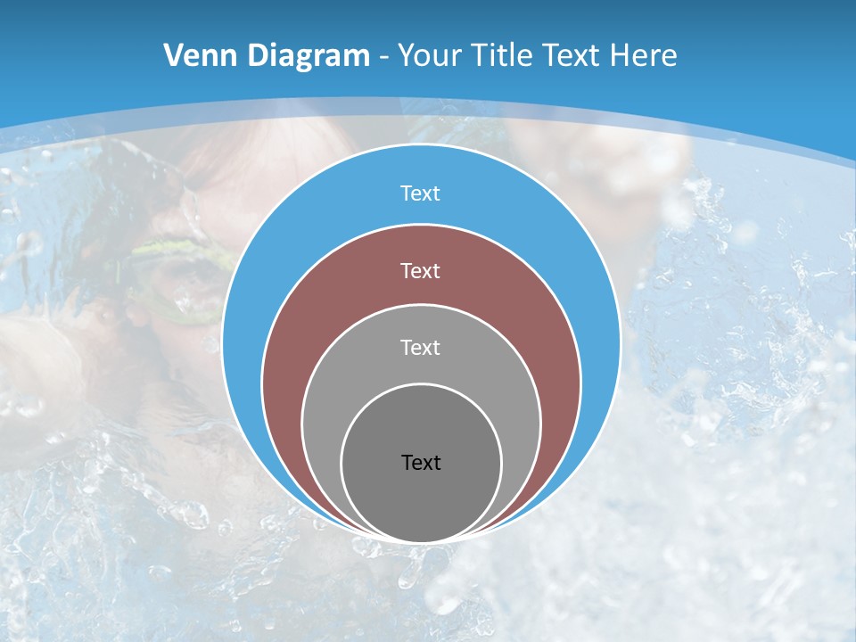 A Young Girl Swimming In A Pool With Goggles On PowerPoint Template