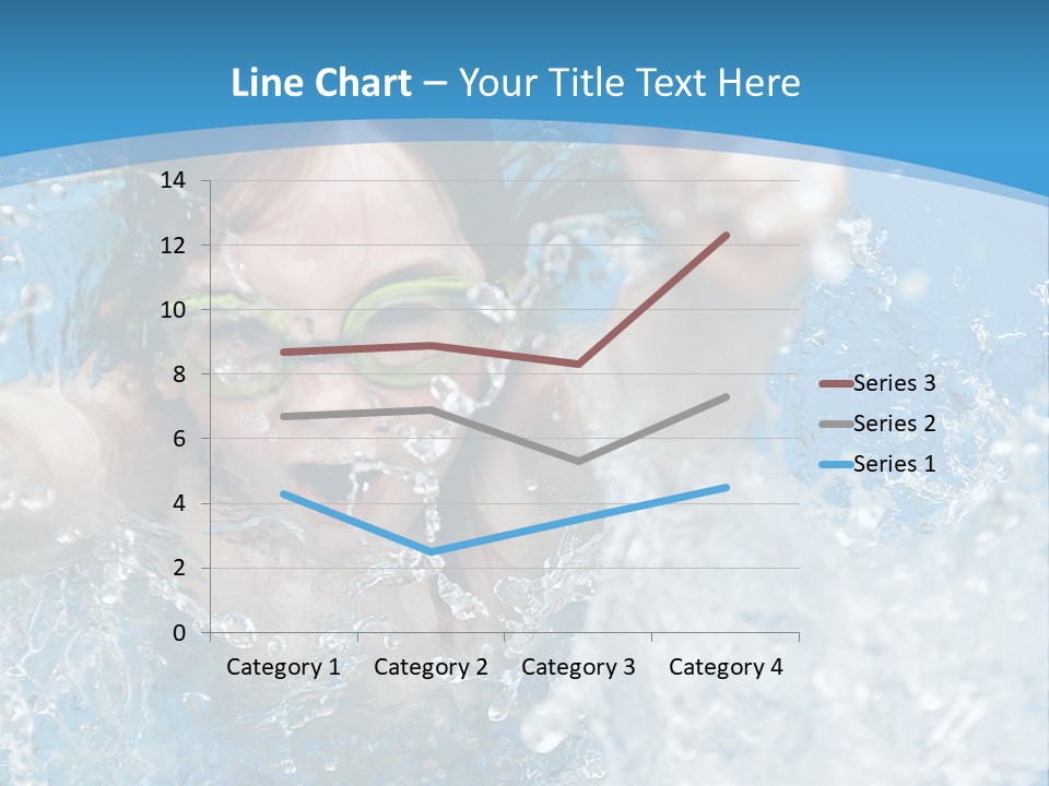 A Young Girl Swimming In A Pool With Goggles On PowerPoint Template