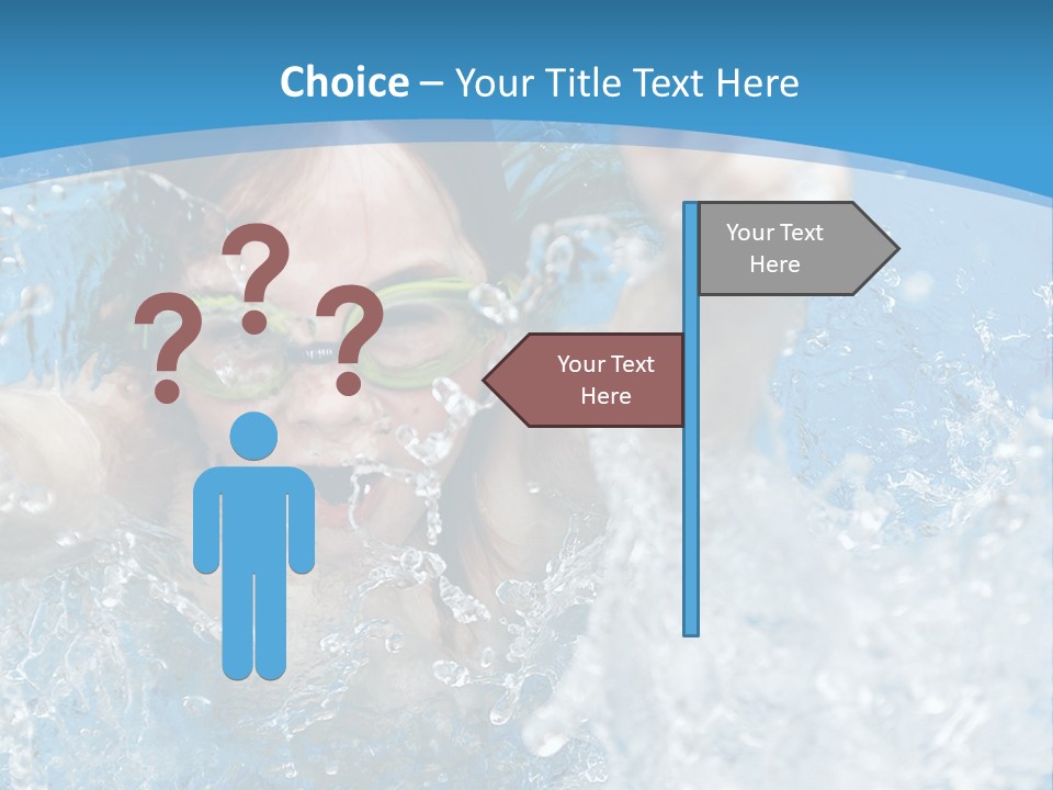 A Young Girl Swimming In A Pool With Goggles On PowerPoint Template
