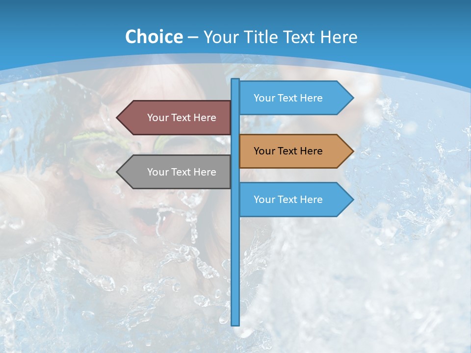 A Young Girl Swimming In A Pool With Goggles On PowerPoint Template