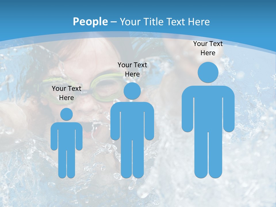 A Young Girl Swimming In A Pool With Goggles On PowerPoint Template