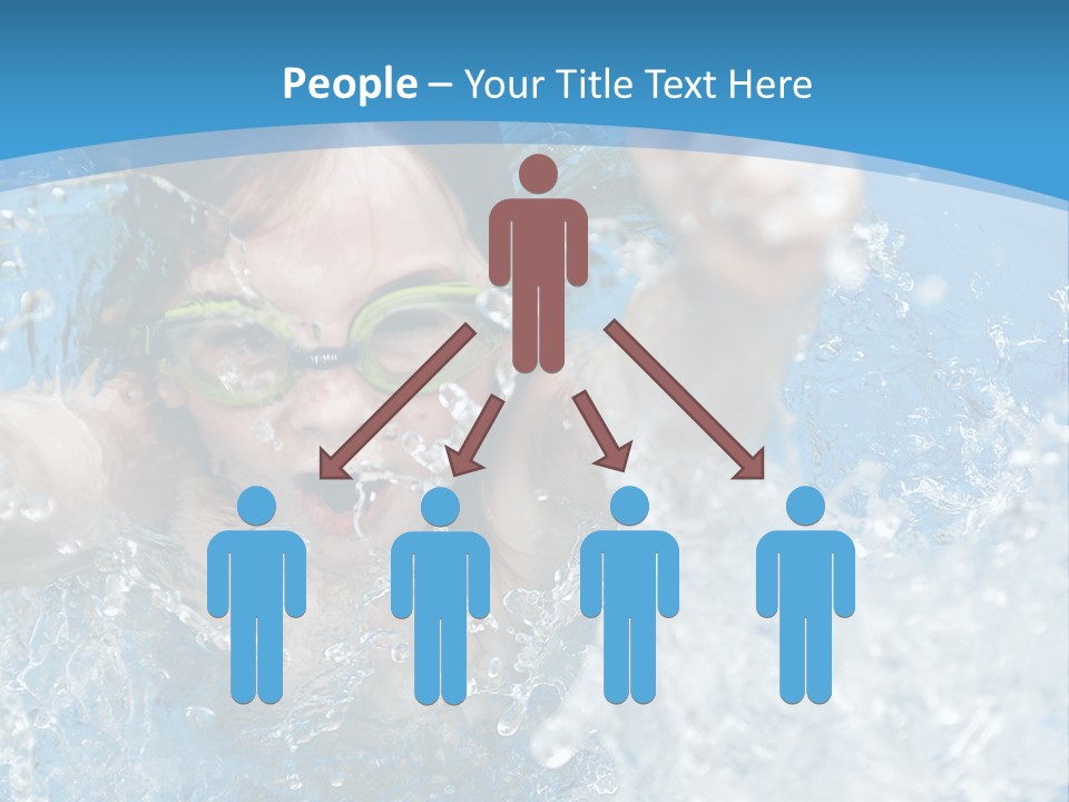 A Young Girl Swimming In A Pool With Goggles On PowerPoint Template