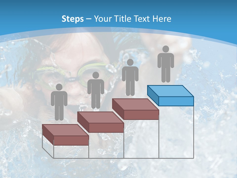 A Young Girl Swimming In A Pool With Goggles On PowerPoint Template