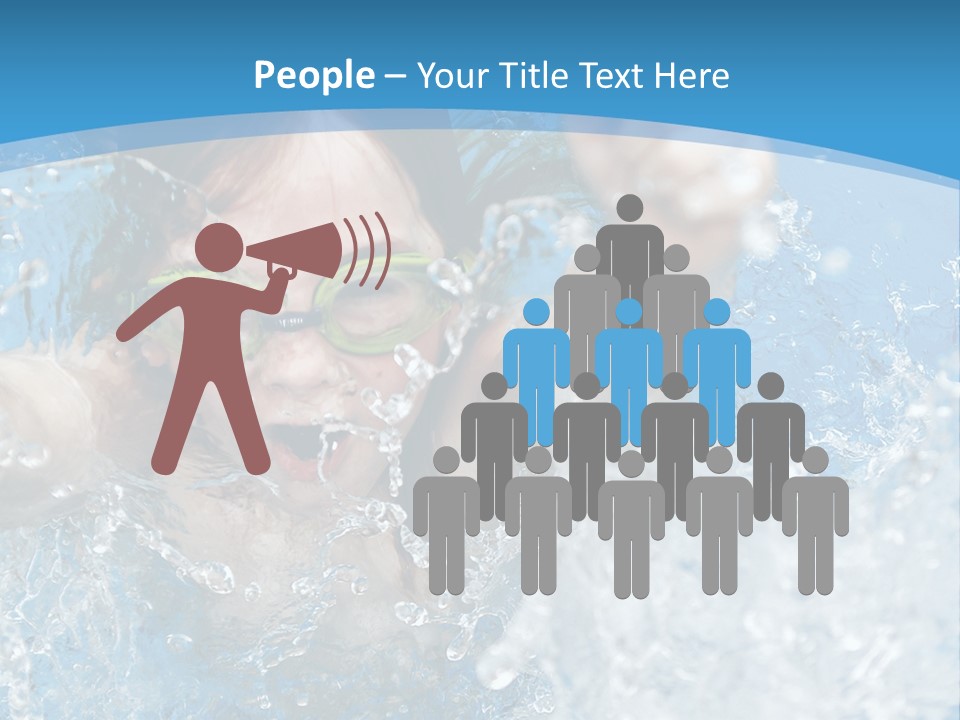 A Young Girl Swimming In A Pool With Goggles On PowerPoint Template