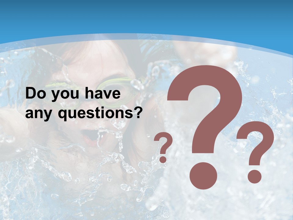 A Young Girl Swimming In A Pool With Goggles On PowerPoint Template