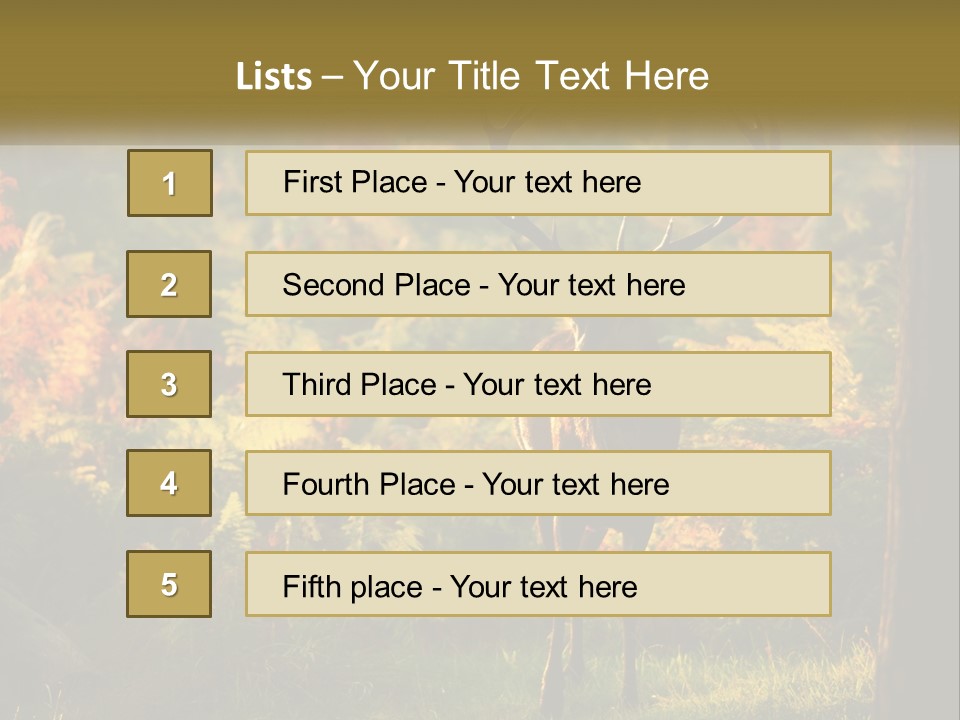 A Deer Standing In The Middle Of A Forest PowerPoint Template