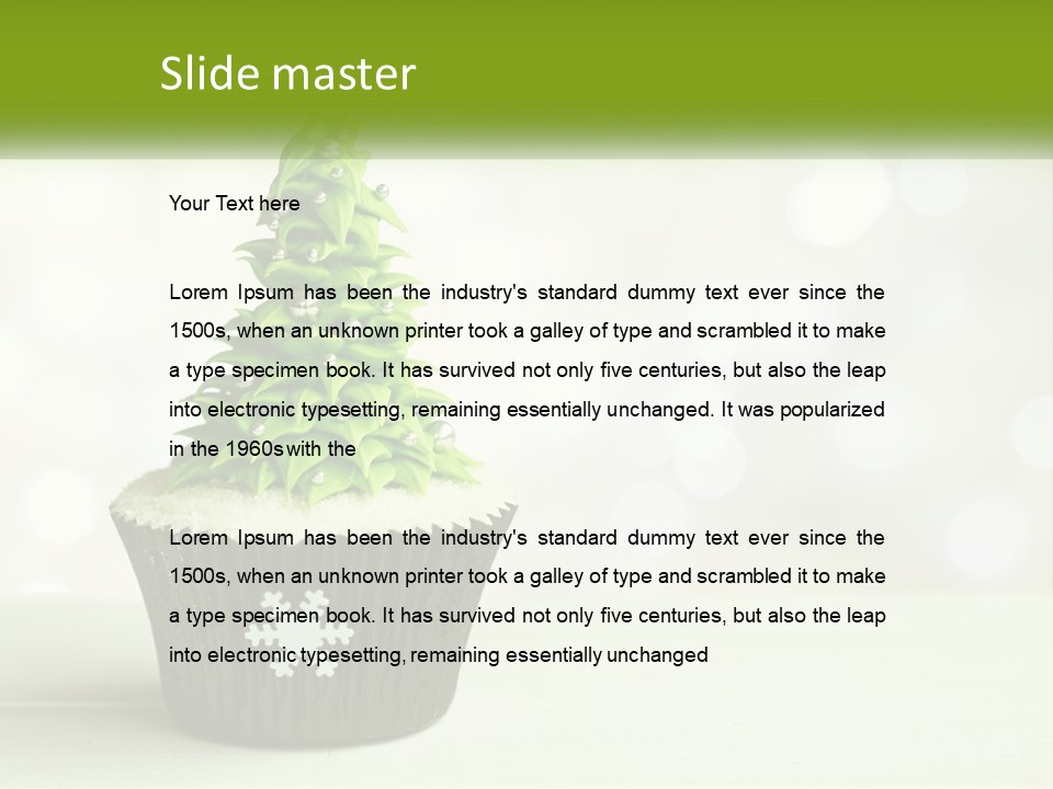 A Cupcake With A Christmas Tree On Top Of It PowerPoint Template