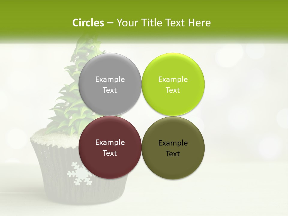A Cupcake With A Christmas Tree On Top Of It PowerPoint Template