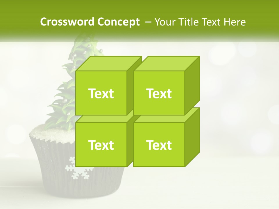 A Cupcake With A Christmas Tree On Top Of It PowerPoint Template
