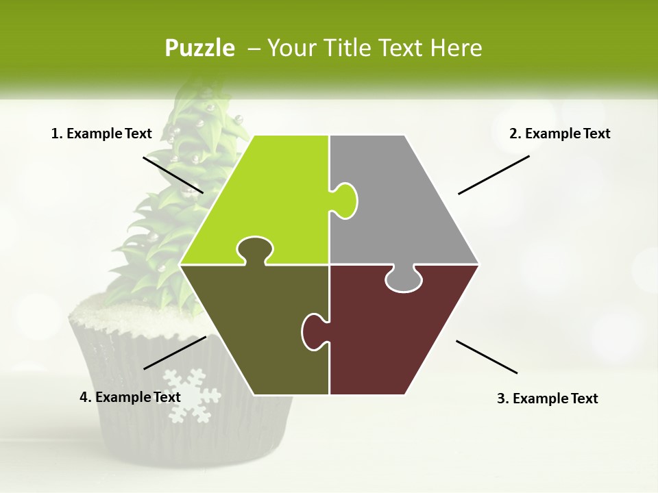 A Cupcake With A Christmas Tree On Top Of It PowerPoint Template