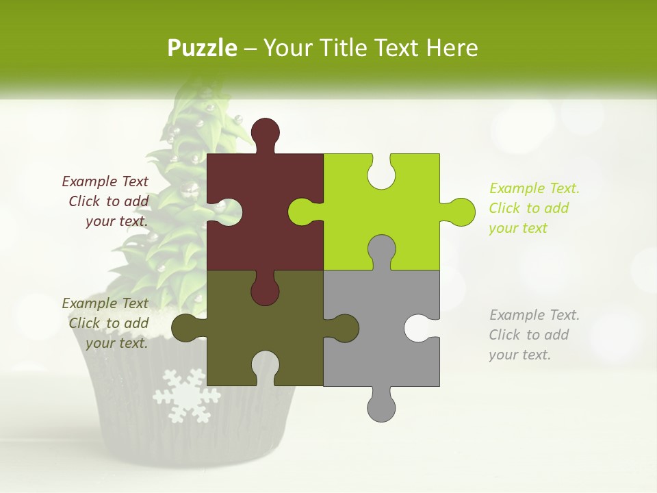 A Cupcake With A Christmas Tree On Top Of It PowerPoint Template