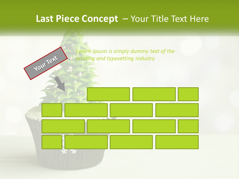 A Cupcake With A Christmas Tree On Top Of It PowerPoint Template