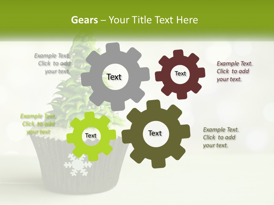 A Cupcake With A Christmas Tree On Top Of It PowerPoint Template