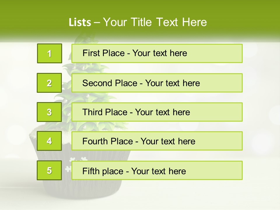 A Cupcake With A Christmas Tree On Top Of It PowerPoint Template