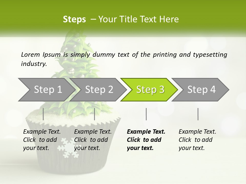 A Cupcake With A Christmas Tree On Top Of It PowerPoint Template