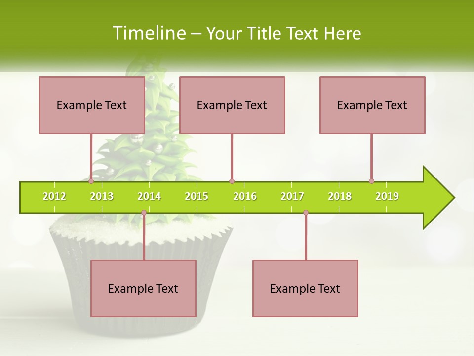 A Cupcake With A Christmas Tree On Top Of It PowerPoint Template