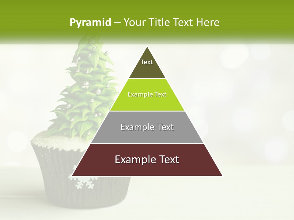 A Cupcake With A Christmas Tree On Top Of It PowerPoint Template