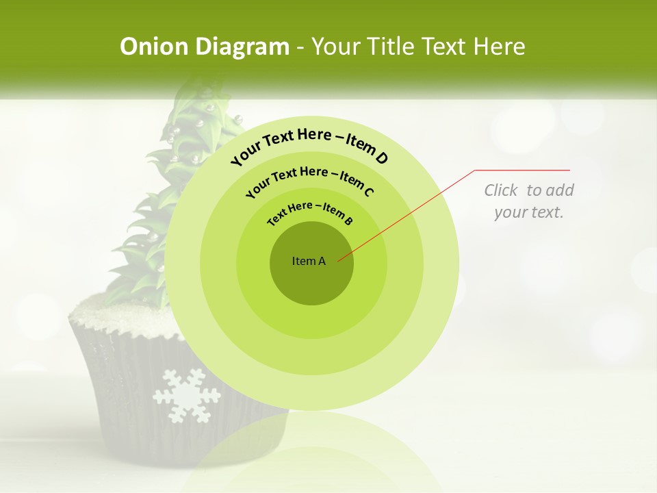 A Cupcake With A Christmas Tree On Top Of It PowerPoint Template