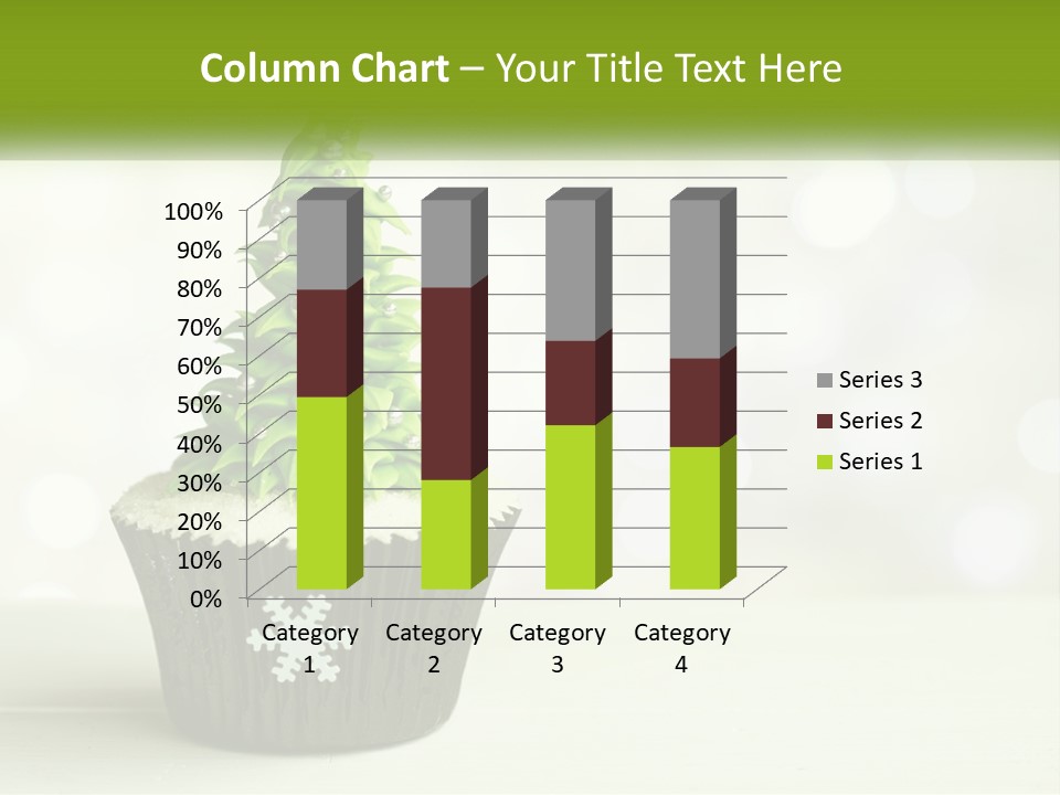 A Cupcake With A Christmas Tree On Top Of It PowerPoint Template