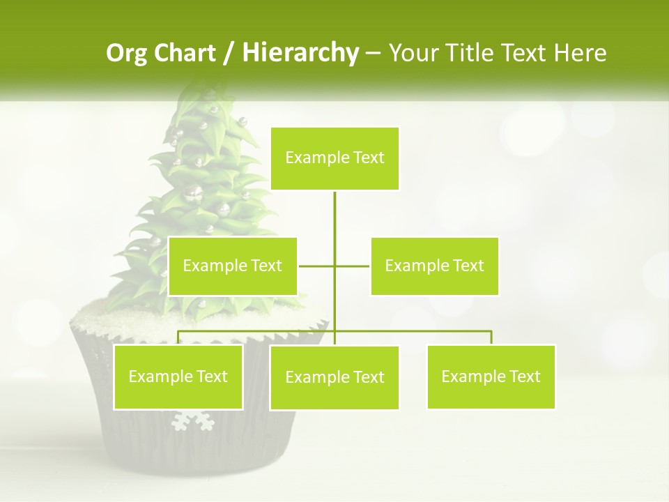 A Cupcake With A Christmas Tree On Top Of It PowerPoint Template