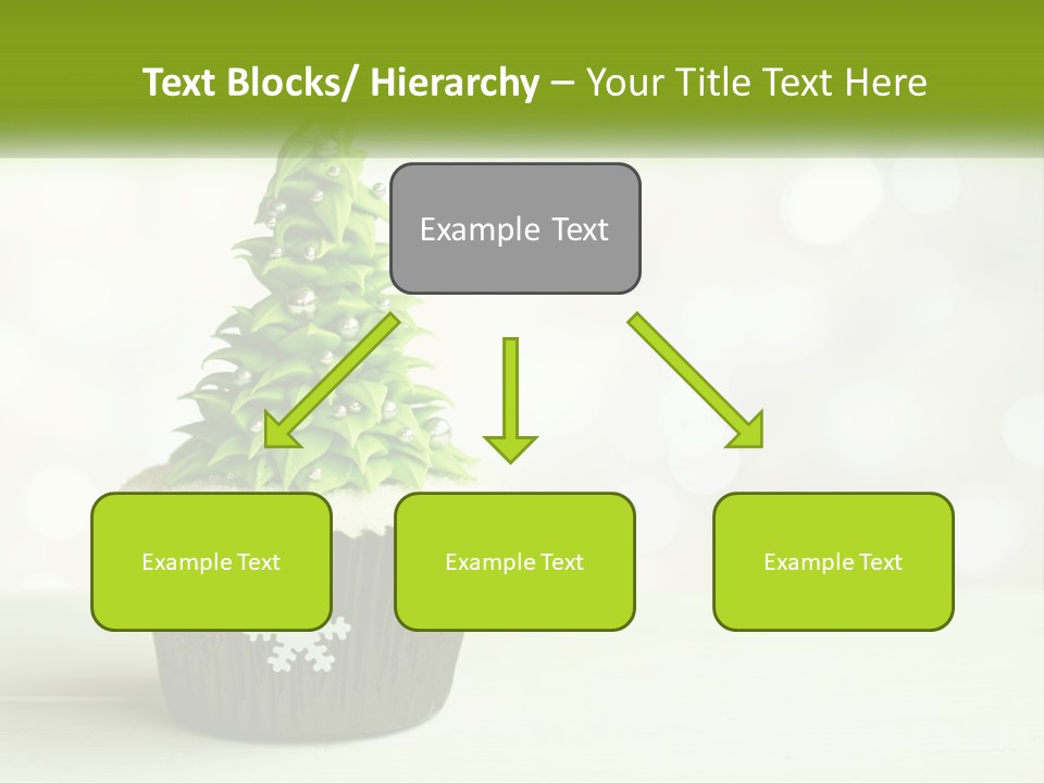 A Cupcake With A Christmas Tree On Top Of It PowerPoint Template