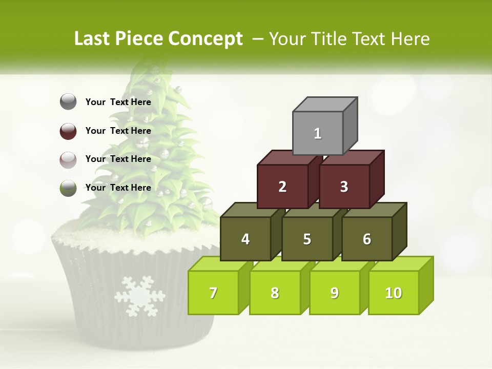 A Cupcake With A Christmas Tree On Top Of It PowerPoint Template