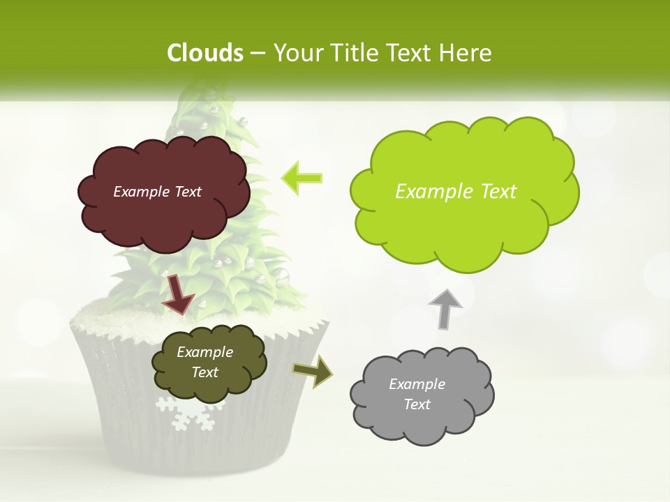 A Cupcake With A Christmas Tree On Top Of It PowerPoint Template