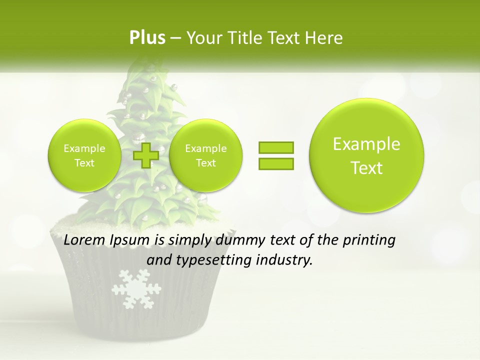 A Cupcake With A Christmas Tree On Top Of It PowerPoint Template