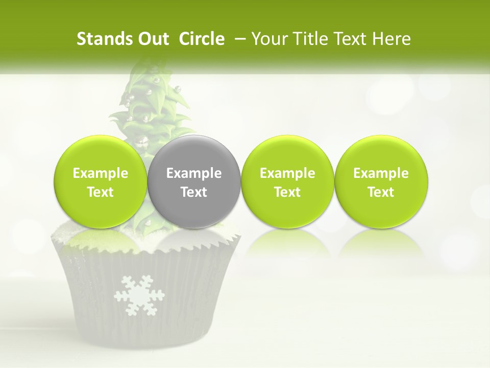 A Cupcake With A Christmas Tree On Top Of It PowerPoint Template