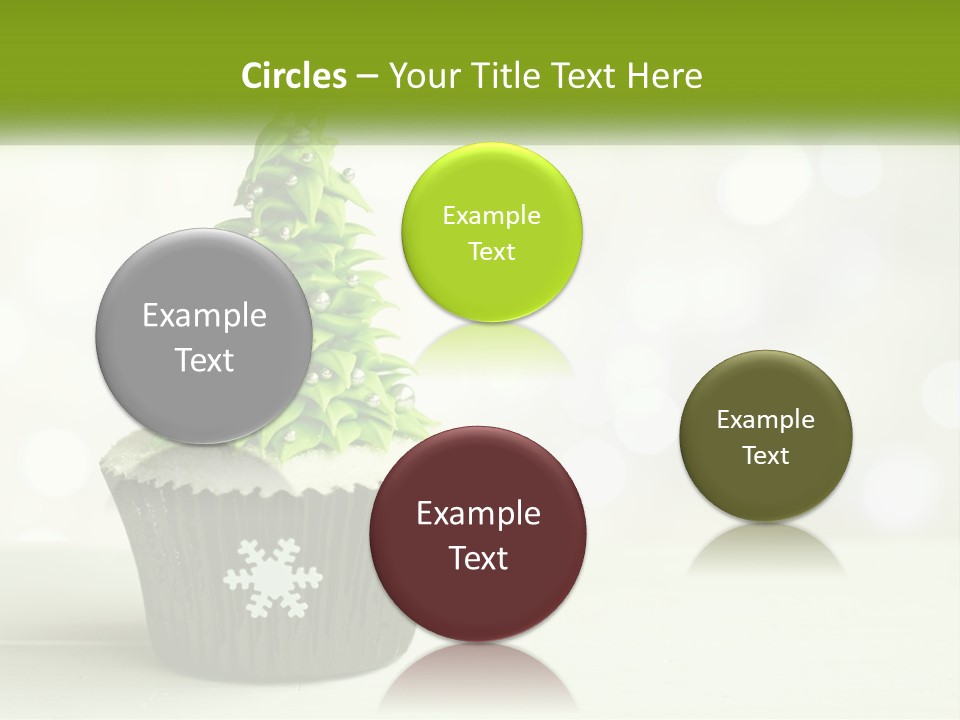 A Cupcake With A Christmas Tree On Top Of It PowerPoint Template