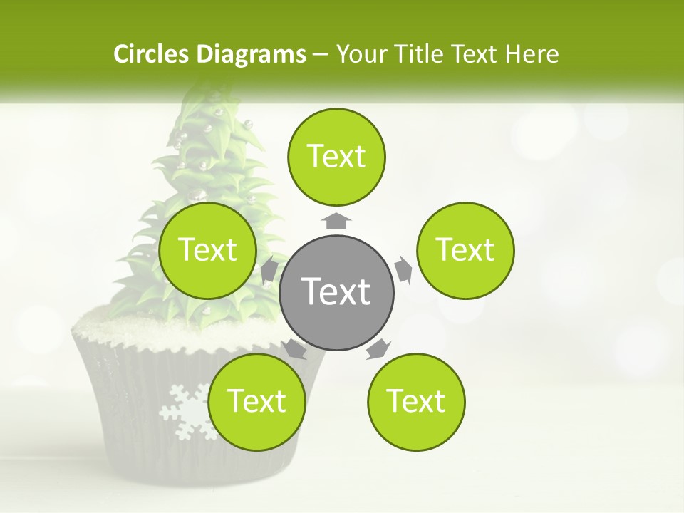 A Cupcake With A Christmas Tree On Top Of It PowerPoint Template