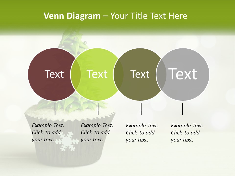 A Cupcake With A Christmas Tree On Top Of It PowerPoint Template