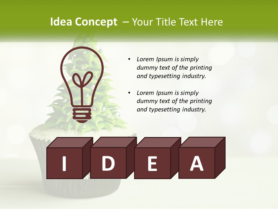 A Cupcake With A Christmas Tree On Top Of It PowerPoint Template