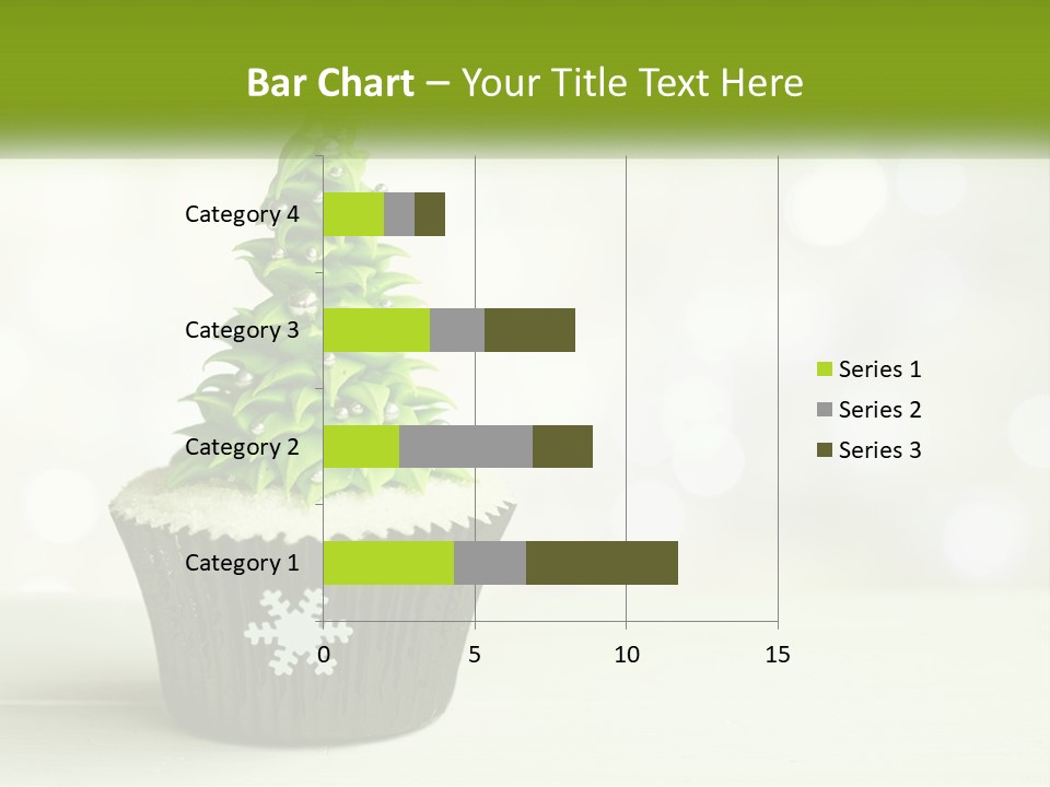 A Cupcake With A Christmas Tree On Top Of It PowerPoint Template