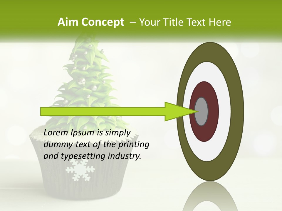 A Cupcake With A Christmas Tree On Top Of It PowerPoint Template