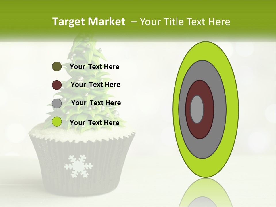 A Cupcake With A Christmas Tree On Top Of It PowerPoint Template