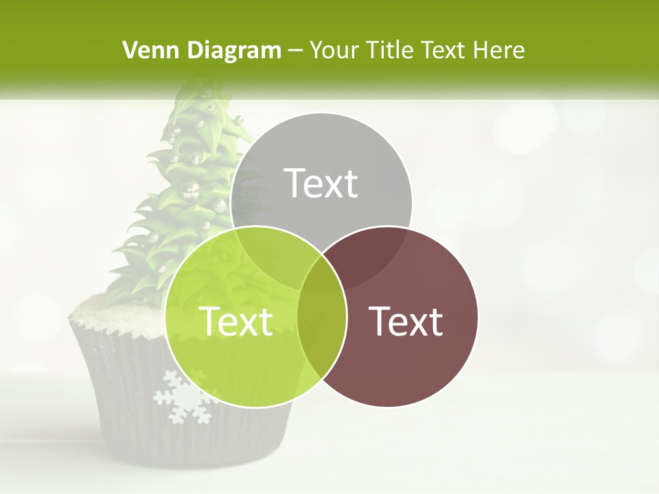 A Cupcake With A Christmas Tree On Top Of It PowerPoint Template