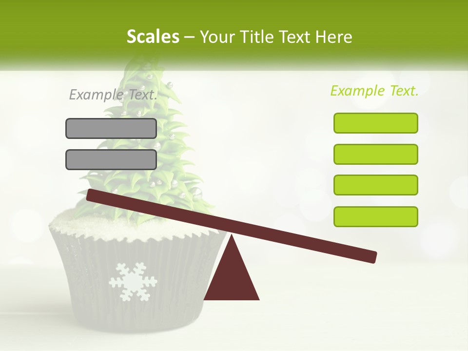 A Cupcake With A Christmas Tree On Top Of It PowerPoint Template