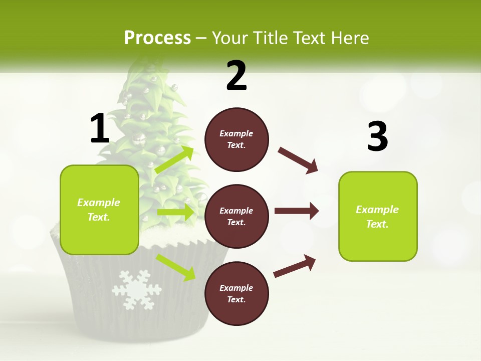 A Cupcake With A Christmas Tree On Top Of It PowerPoint Template