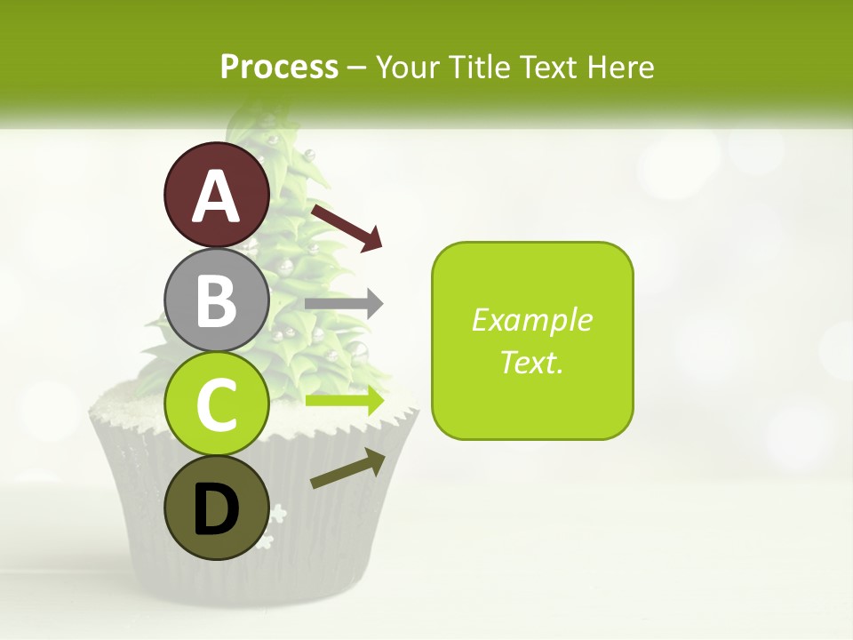 A Cupcake With A Christmas Tree On Top Of It PowerPoint Template