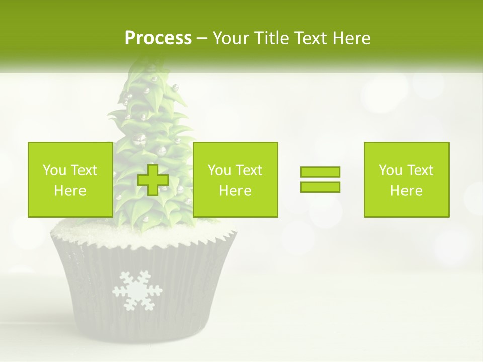 A Cupcake With A Christmas Tree On Top Of It PowerPoint Template