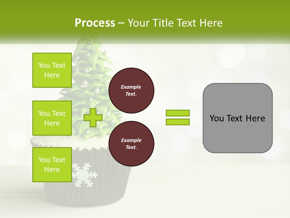 A Cupcake With A Christmas Tree On Top Of It PowerPoint Template