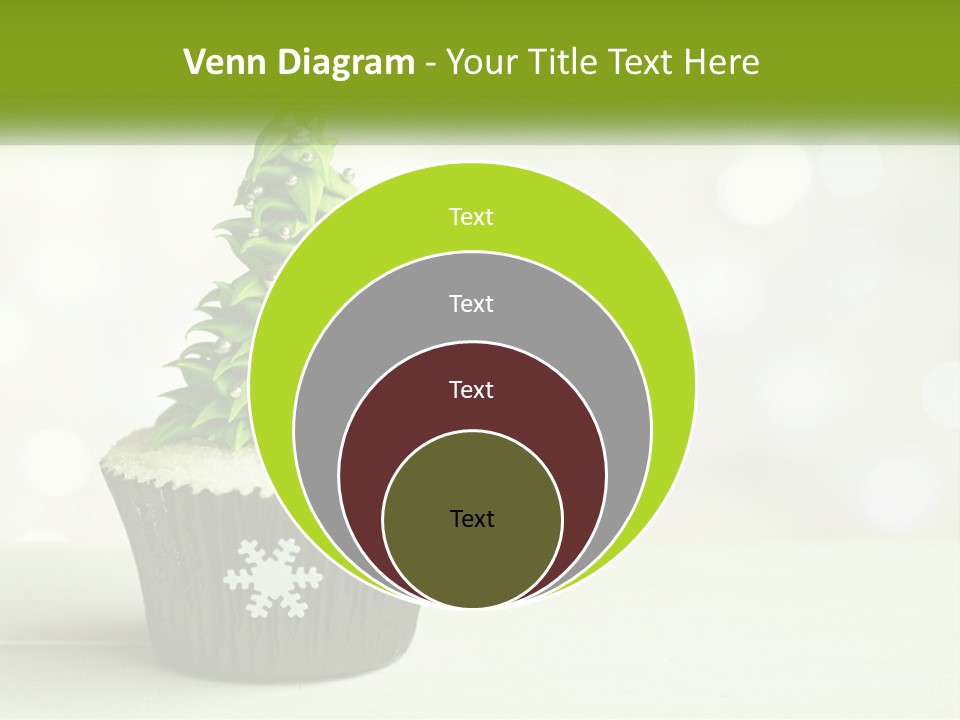 A Cupcake With A Christmas Tree On Top Of It PowerPoint Template