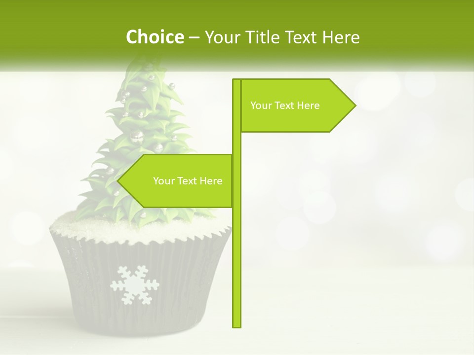 A Cupcake With A Christmas Tree On Top Of It PowerPoint Template